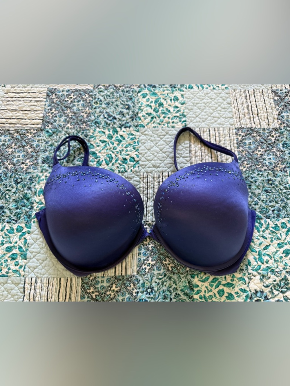 Victoria's Secret Purple blue Embellished Push-Up Bra